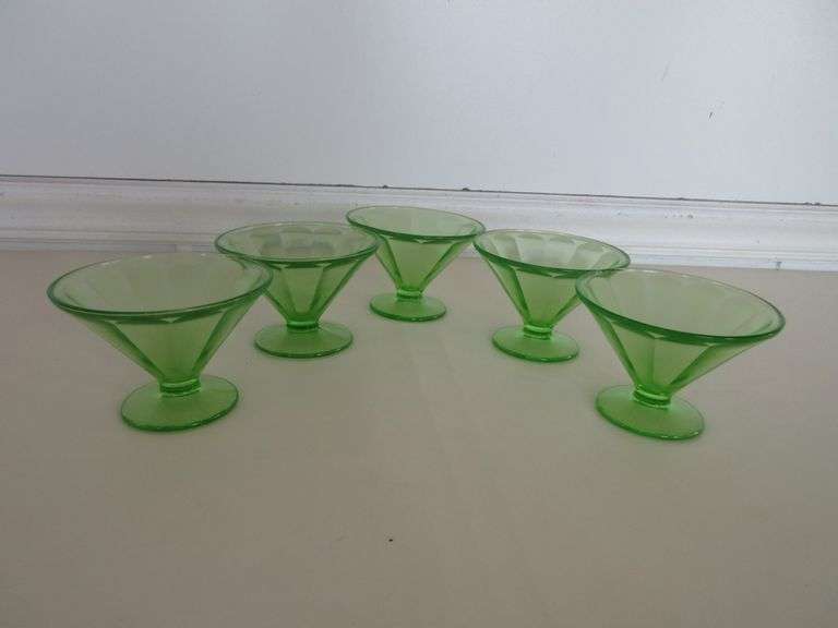 Green Uranium Depression Sundae Dishes