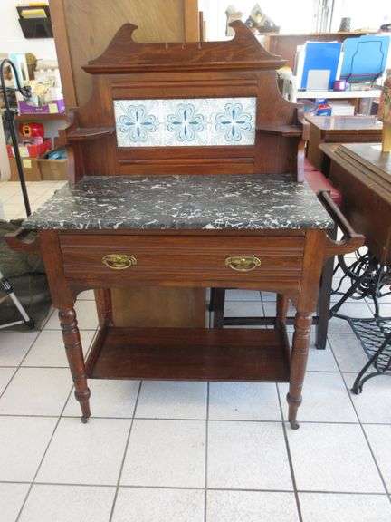 Decorative Side Table with Tile Top