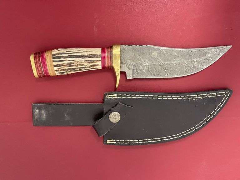 6" Damascus Knife with Sheath