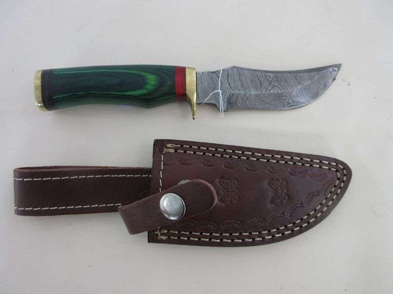 8" Damascus Steel Knife with Sheath