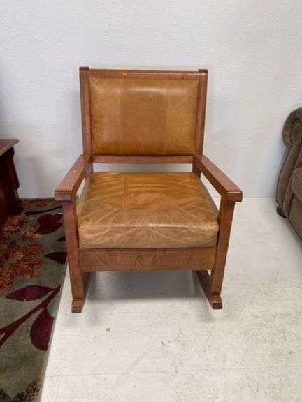 Leather Upholstered Rocking Chair