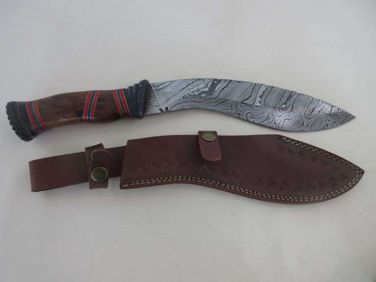 15" Damascus Steel Knife with Sheath