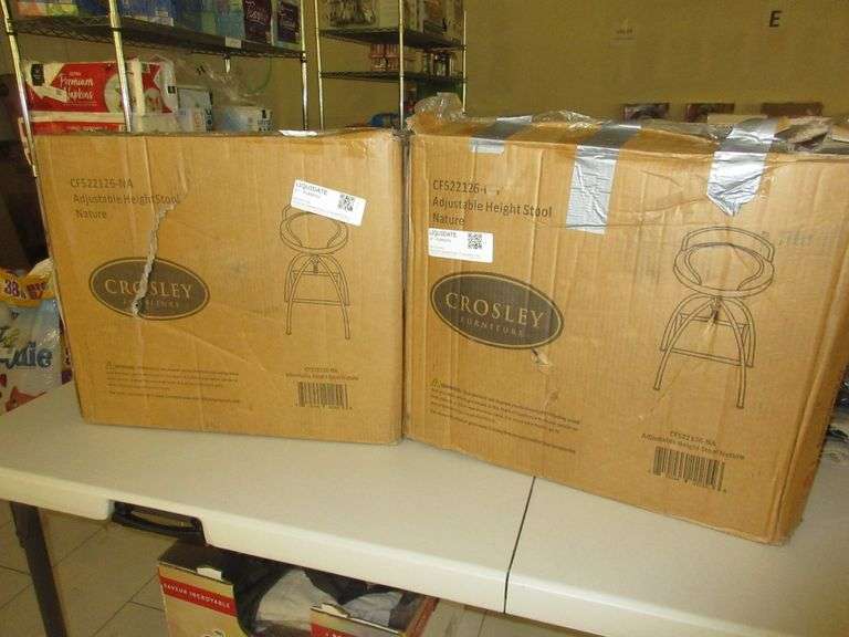 2) Crosley Furniture Adjustable Height Stools Prime Time Auctions, Inc.