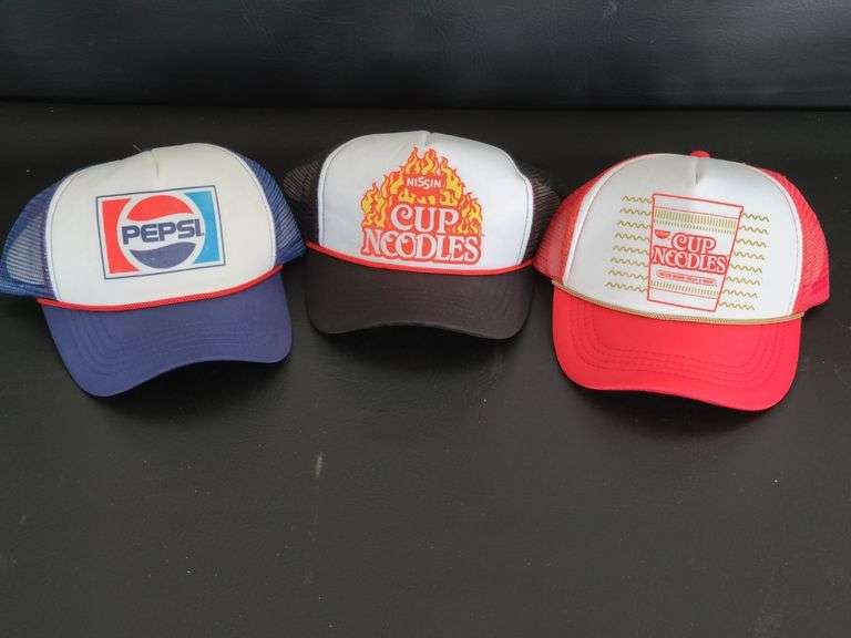 2) Cup Noodles Hats, Pepsi Hat (New)