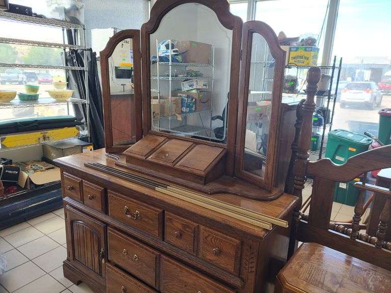 Oak Dresser with Mirror