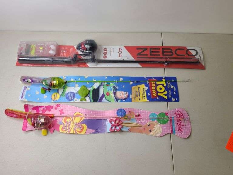 Zebco Fishing Pole, Barbie Fishing Pole, Toy Story Fishing Pole