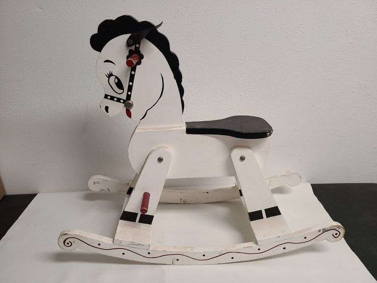 White Wood Rocking Horse