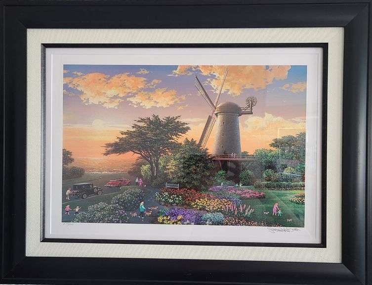 Framed "Windmill at Golden Gate Park" by Alexander Chen