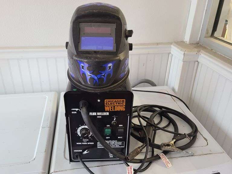 Chicago Electric Welding Flux Welder, Welding Helmet