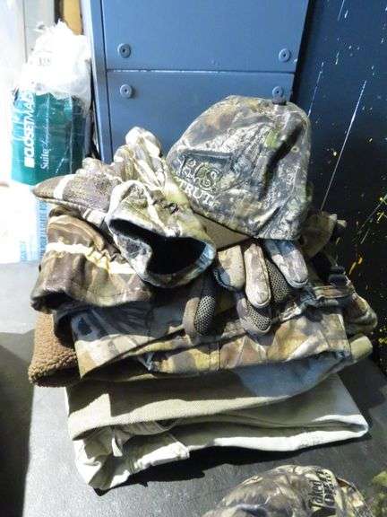 Camo Hat, Gloves, Pants, Sweatshirt
