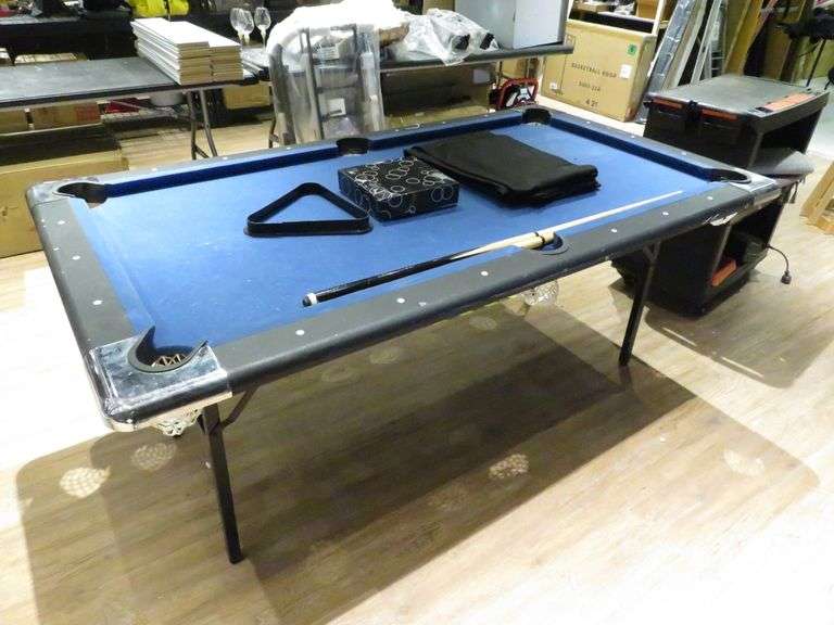 * Folding Pool Table with Cues and Set of Pool Balls