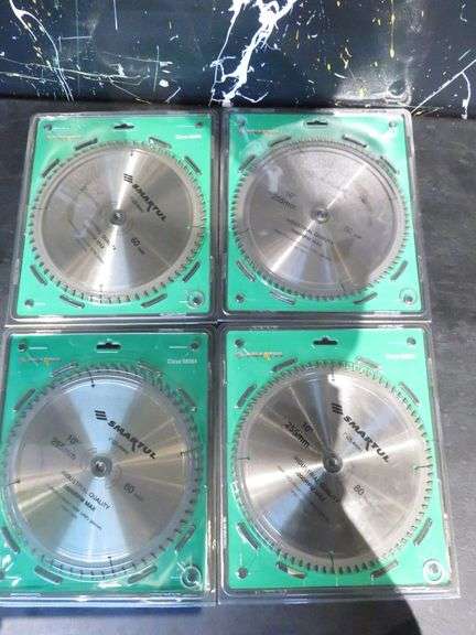 2) Smartul 10" 60 Tooth Saw Blades, 2) Smartul 10" 80 Tooth Saw Blade