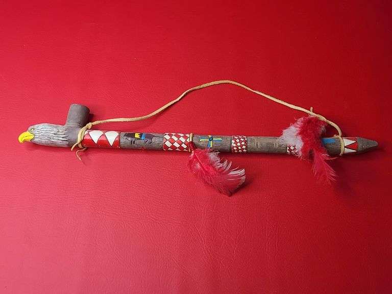 Ceramic Native American Peace Pipe Replica