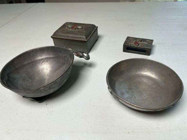 Chinese Pewter Dishes and Bowls
