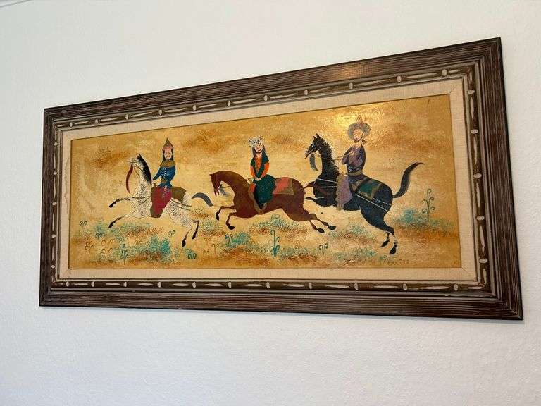 Framed Mongolian Horse Riders