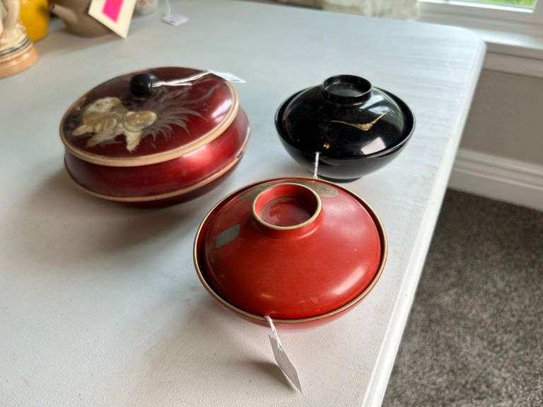 3) Hand Painted Rice Bowls