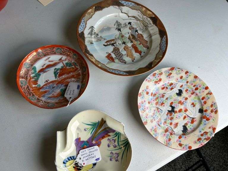 Hand Painted Lily Saucer, Boat Plate, More