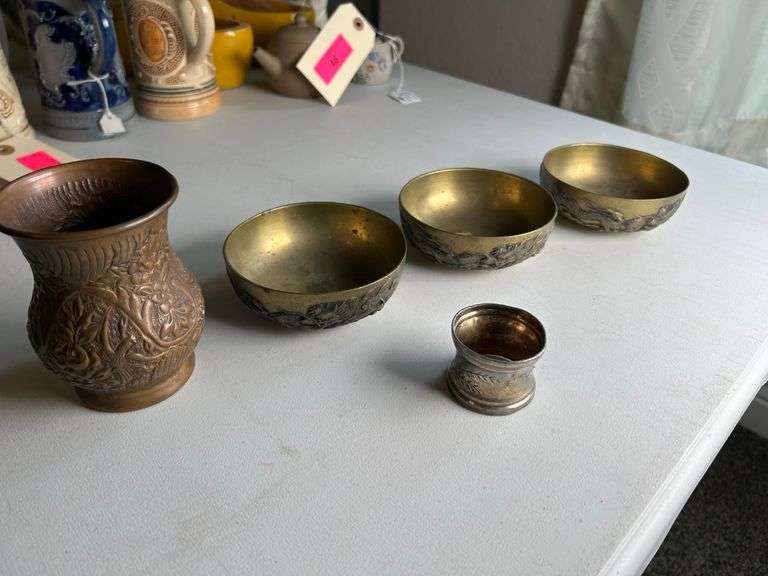 Brass Bowls, Copper Vase, More