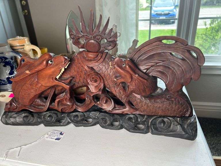 Rosewood Carved Dragons