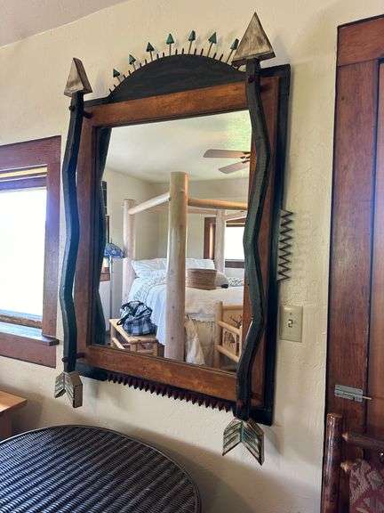Western Art Framed Mirror Jackson Hole One of a Kind Hand Made Mirrored Art Piece