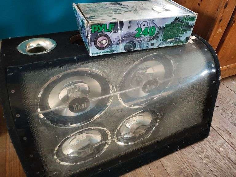 Pyle Gear 240 Watts 1/2" 3-Way Triaxial Speaker System, Dual Subwoofers with Box and Clear Front
