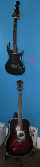 Ibanez Acoustic Guitar and Harmony Electric Guitar