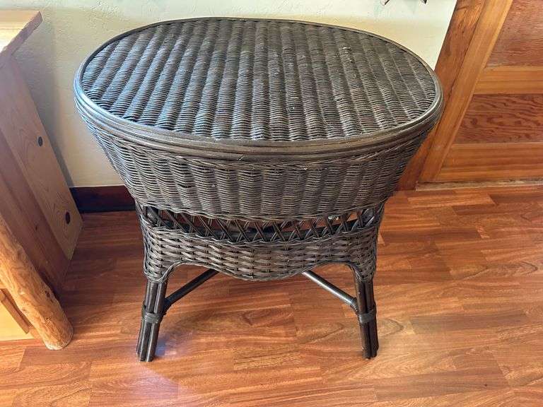 Antique Wicker Side Table