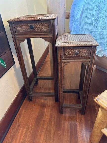 2) Side Wicker Rattan Tables