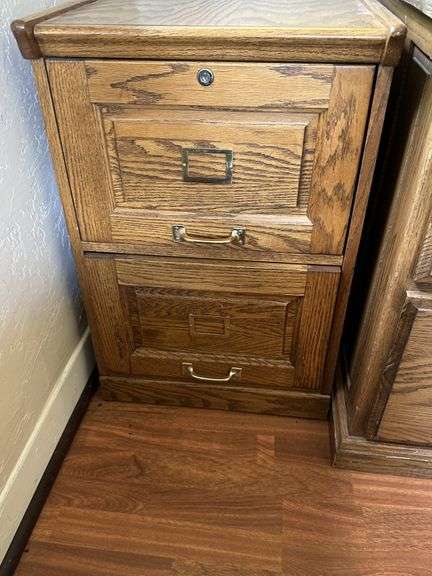 Oak Two Drawer Filing Cabinet