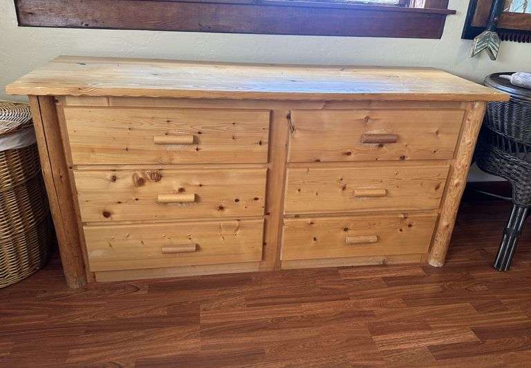 Log Six Drawer Dresser