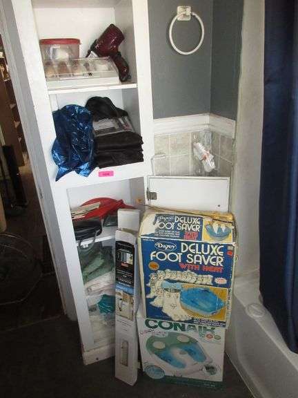 Deluxe Foot Saver, Conair Whirlpool Massaging Foot Spa, Mini Blinds, Towel, Tablecloths, Cleaners and More