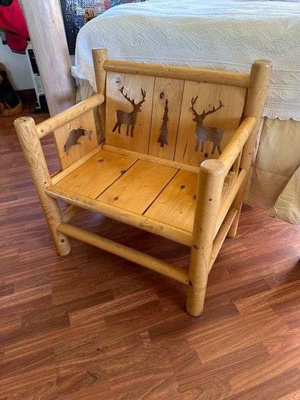 Log Bench with Moose Cut Out
