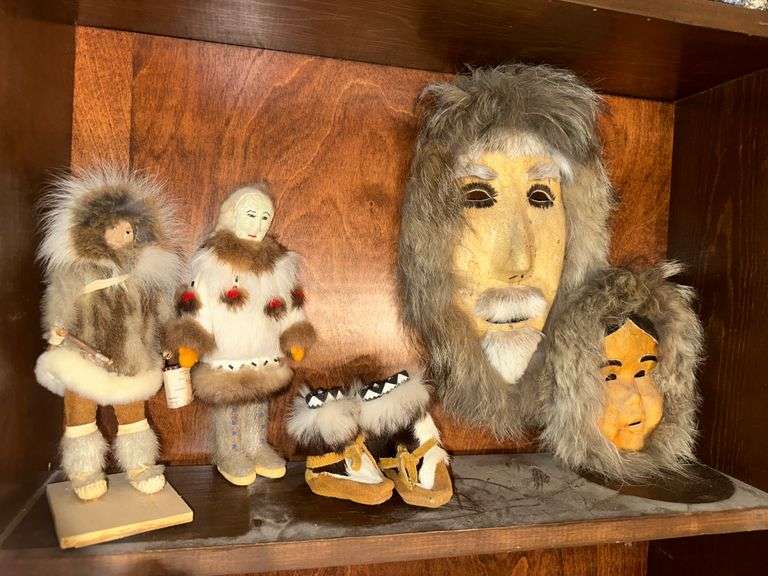 Eskimo Dolls, Eskimo Faces and Eskimo Miniature Moccasins