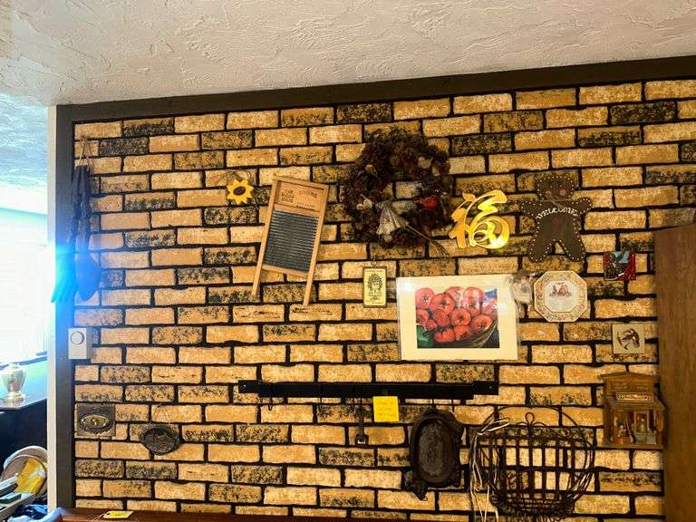 Wall Hangings and Baskets on Kitchen Wall