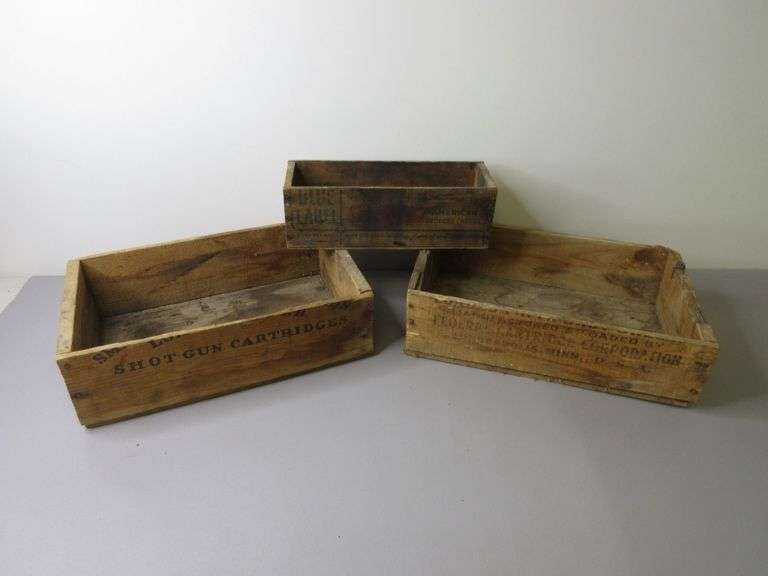 Vintage Wood Ammo Boxes
