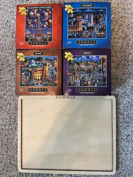 Set of 4 Eric Dowdle 250pc Puzzles with Wood Assembly Tray