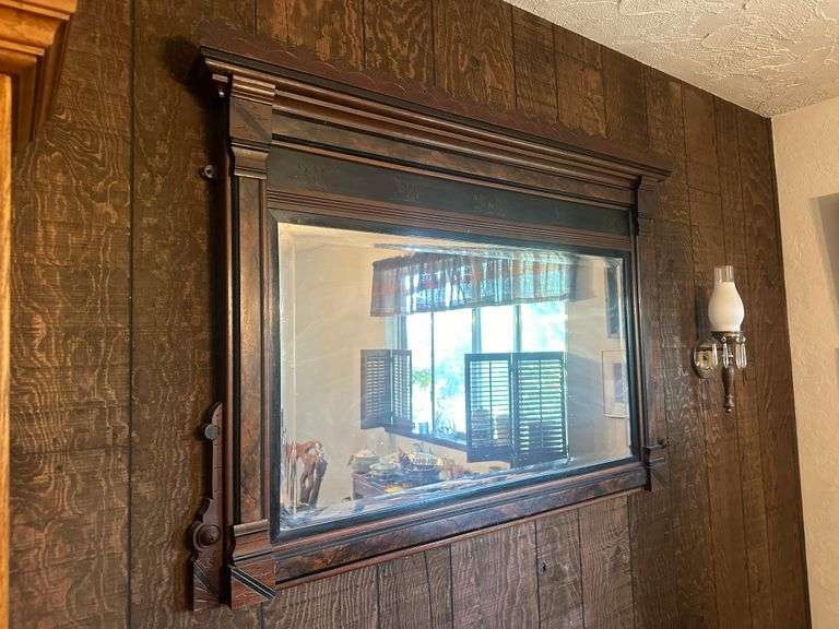 Ornate Mirror with Duck Carvings