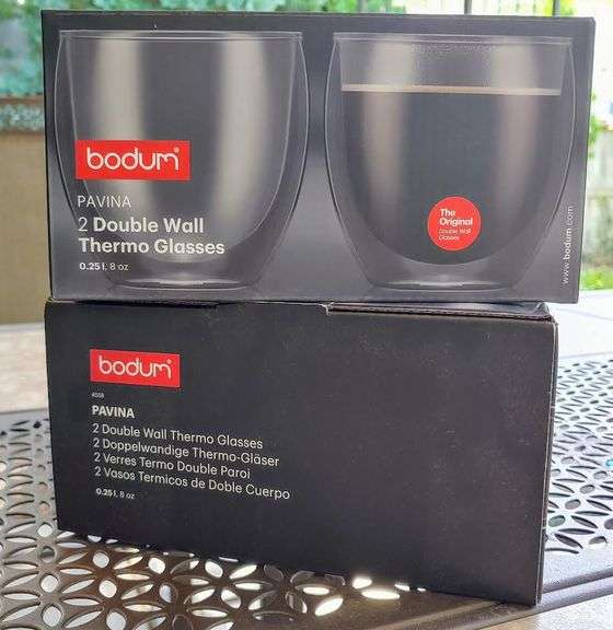 4) Bodum Pavina double wall thermo glasses - New - 8oz