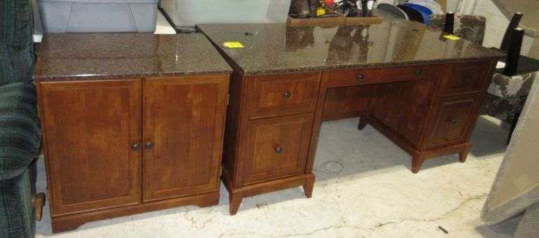 Desk with Matching Side Cupboard