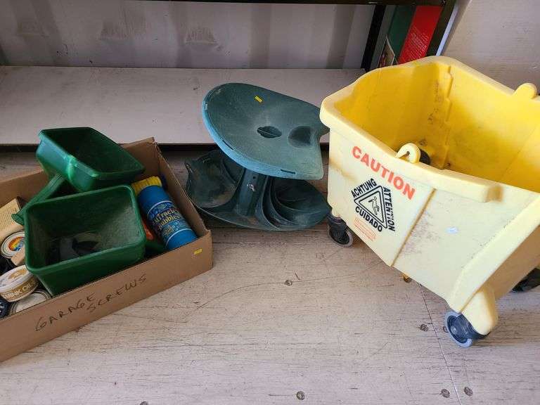 Garden Stool, Fertilizer Spreader, Mop Bucket, Mink Oil, SnoSeal Prime Time Auctions, Inc.