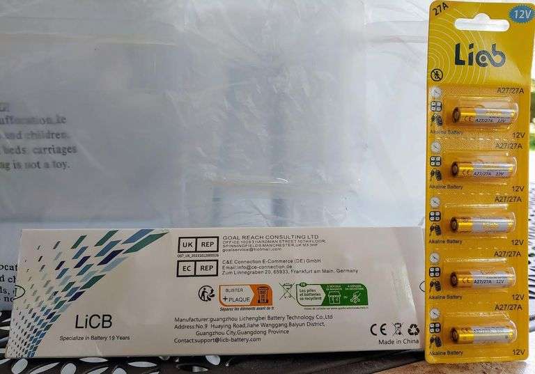 5) LiCB 27A Alkaline Batteries