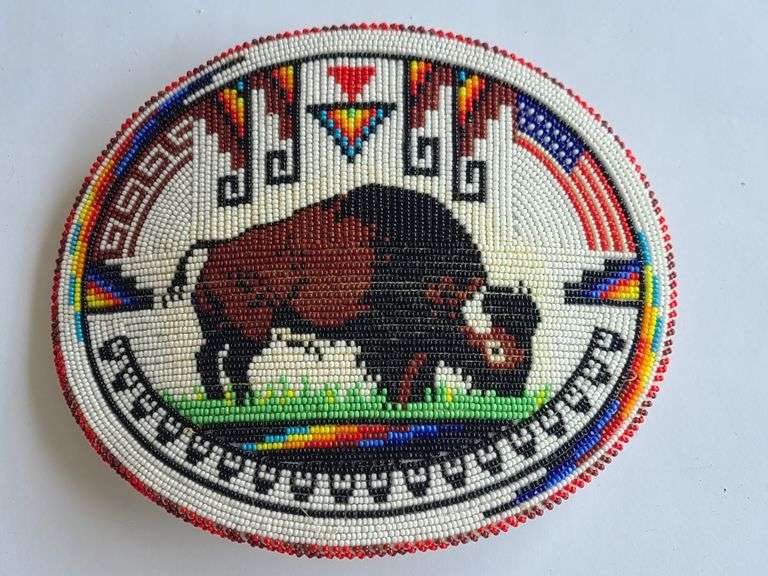 Beaded Buffalo Belt Buckle