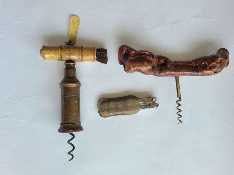 2) Unique Wine Cork Screws, Leatherman