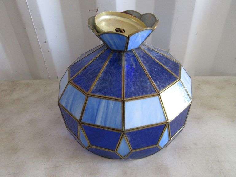 Ceiling Mount Blue Stained Glass Type Light