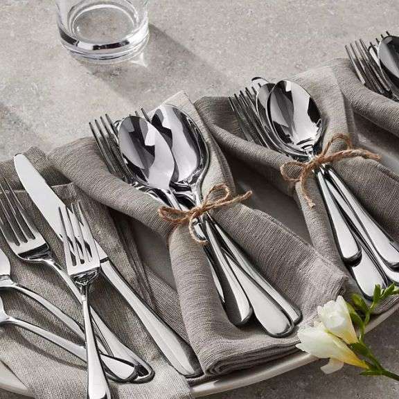 2) 20pc Stainless Steel Flatware - Prime Time Auctions, Inc.