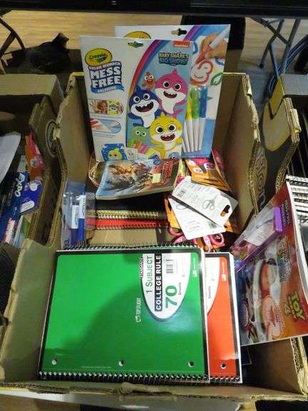 Note Books, Activity Books, Scissors, Markers