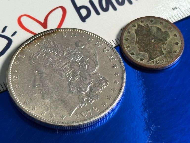 1878 Morgan Silver Dollar, 1894 Victory Nickel