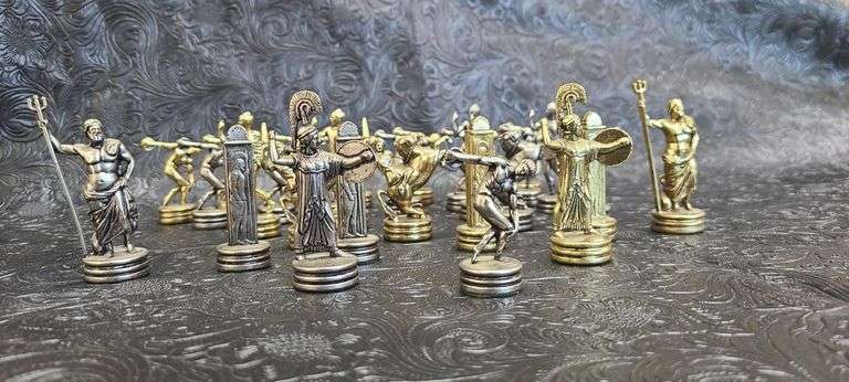 Pewter Manopoulos Greek Mythology Chess Set (Full Set)