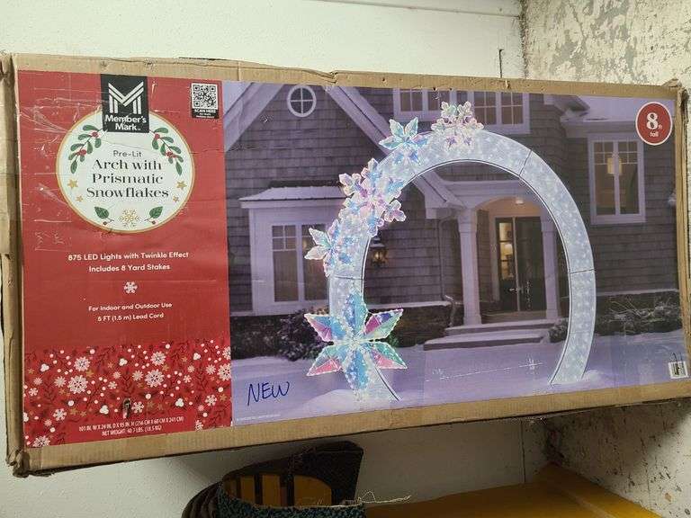 Pre-Lit Arch with Prismatic Snowflakes