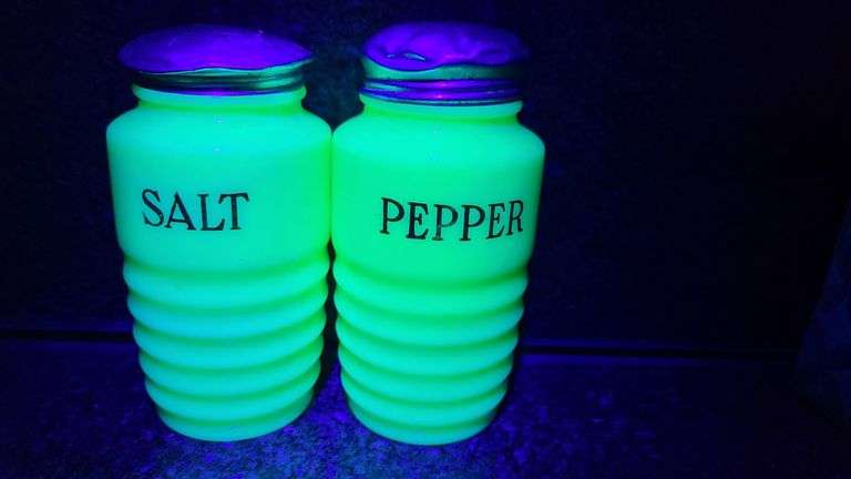Jeanette 1930's Jadeite Ribbed Salt and Pepper Shakers